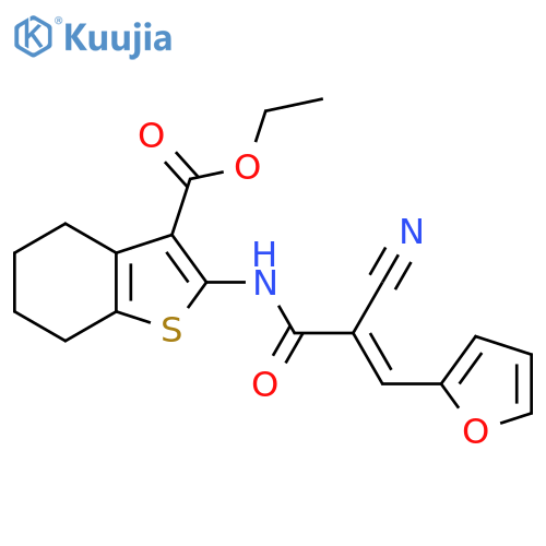 ethyl 2-(2E)-2-cyano-3-(furan-2-yl)prop-2-enamido-4,5,6,7-tetrahydro-1-benzothiophene-3-carboxylate structure