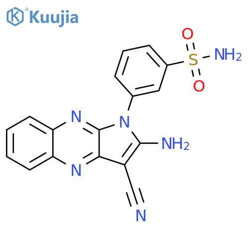 3-{2-amino-3-cyano-1H-pyrrolo2,3-bquinoxalin-1-yl}benzene-1-sulfonamide structure