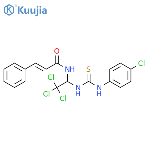(2E)-3-phenyl-N-(2,2,2-trichloro-1-{[(4-chlorophenyl)carbamothioyl]amino}ethyl)prop-2-enamide structure