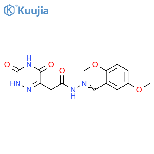 N-[(E)-(2,5-dimethoxyphenyl)methylideneamino]-2-(3,5-dioxo-2H-1,2,4-triazin-6-yl)acetamide structure