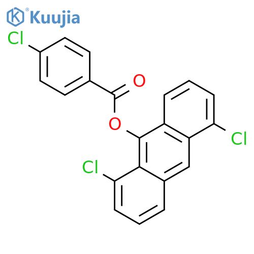 Benzoic acid, 4-chloro-, 1,5-dichloro-9-anthracenyl ester structure