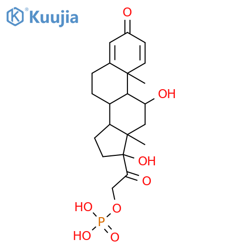 11,17-dihydroxy-21-(phosphonooxy)-Pregna-1,4-diene-3,20-dione structure