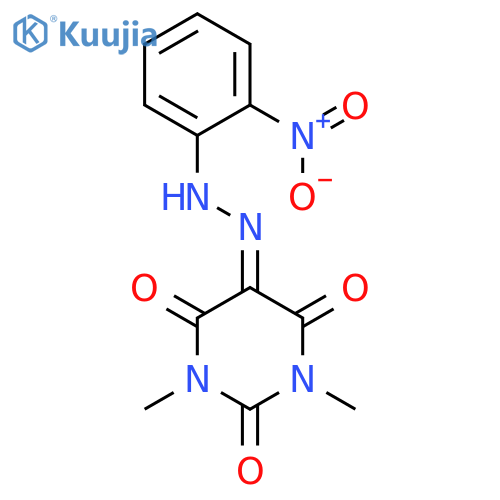 2,4,5,6(1H,3H)-Pyrimidinetetrone,1,3-dimethyl-, 5-[2-(2-nitrophenyl)hydrazone] structure
