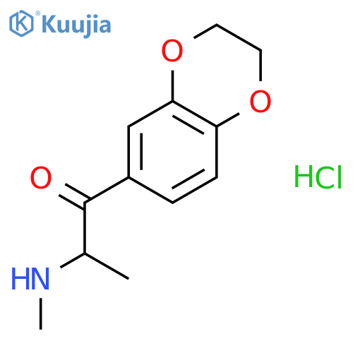 1-(2,3-dihydro-1,4-benzodioxin-6-yl)-2-(methylamino)-1-propanone Hydrochloride (1:1) structure