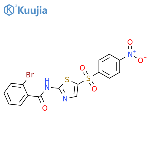 2-bromo-N-5-(4-nitrobenzenesulfonyl)-1,3-thiazol-2-ylbenzamide structure