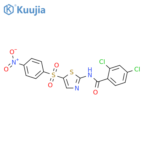 2,4-dichloro-N-5-(4-nitrobenzenesulfonyl)-1,3-thiazol-2-ylbenzamide structure