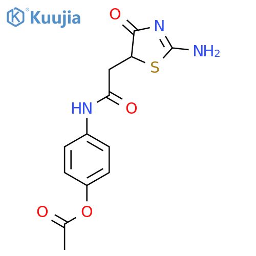 4-2-(2-imino-4-oxo-1,3-thiazolidin-5-yl)acetamidophenyl acetate structure