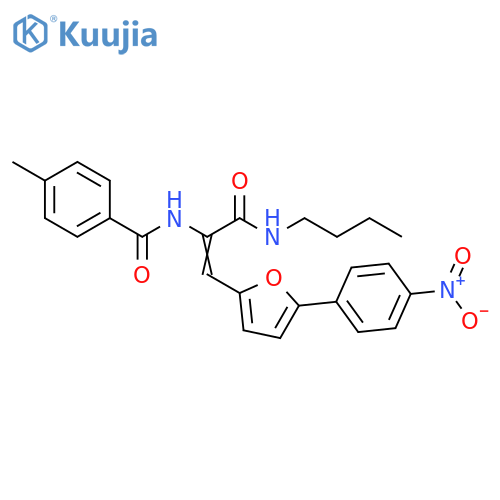 N-{1-Butylcarbamoyl-2-[5-(4-nitro-phenyl)-furan-2--yl]-vinyl}-4-methyl-benzamide structure