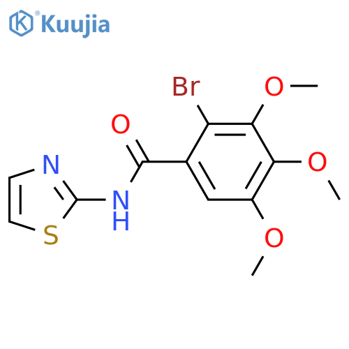 2-bromo-3,4,5-trimethoxy-N-(1,3-thiazol-2-yl)benzamide structure