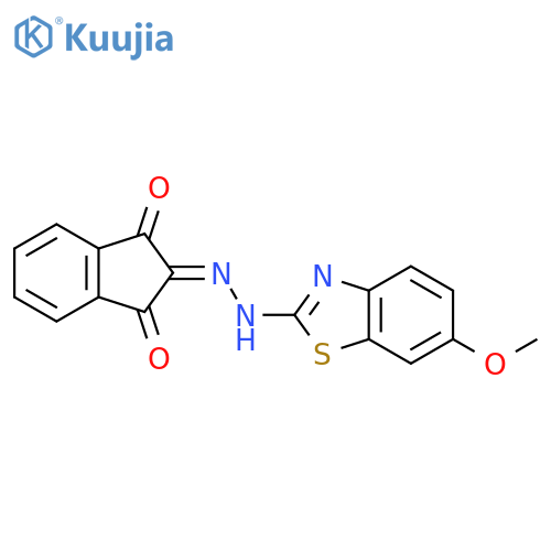 2-2-(6-methoxy-1,3-benzothiazol-2-yl)hydrazin-1-ylidene-2,3-dihydro-1H-indene-1,3-dione structure