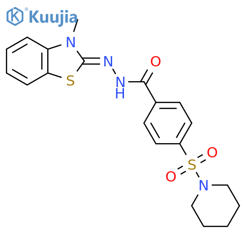 N'-(2Z)-3-methyl-2,3-dihydro-1,3-benzothiazol-2-ylidene-4-(piperidine-1-sulfonyl)benzohydrazide structure