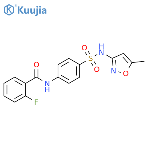 2-fluoro-N-{4-(5-methyl-1,2-oxazol-3-yl)sulfamoylphenyl}benzamide structure