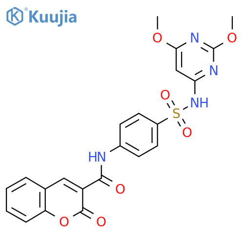 N-{4-[(2,6-dimethoxypyrimidin-4-yl)sulfamoyl]phenyl}-2-oxo-2H-chromene-3-carboxamide structure