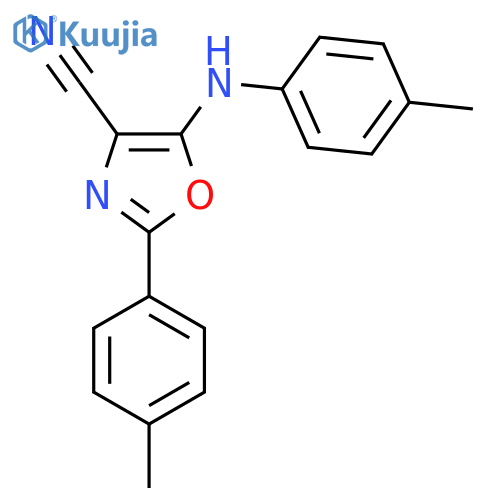 2-(4-methylphenyl)-5-(4-methylphenyl)amino-1,3-oxazole-4-carbonitrile structure