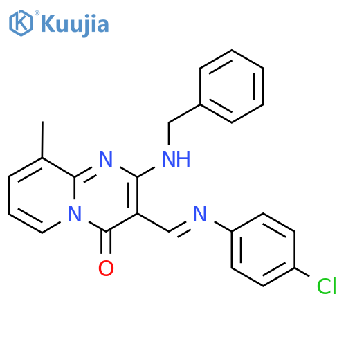 2-(benzylamino)-3-(1E)-(4-chlorophenyl)iminomethyl-9-methyl-4H-pyrido1,2-apyrimidin-4-one structure