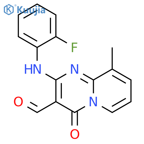 2-(2-fluoroanilino)-9-methyl-4-oxopyrido[1,2-a]pyrimidine-3-carbaldehyde structure