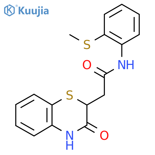 N-2-(methylsulfanyl)phenyl-2-(3-oxo-3,4-dihydro-2H-1,4-benzothiazin-2-yl)acetamide structure