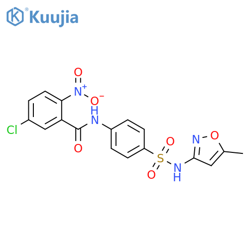 5-chloro-N-{4-(5-methyl-1,2-oxazol-3-yl)sulfamoylphenyl}-2-nitrobenzamide structure