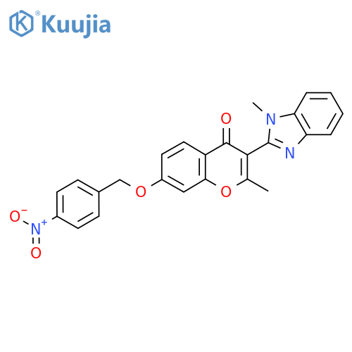 2-methyl-3-(1-methyl-1H-1,3-benzodiazol-2-yl)-7-[(4-nitrophenyl)methoxy]-4H-chromen-4-one structure