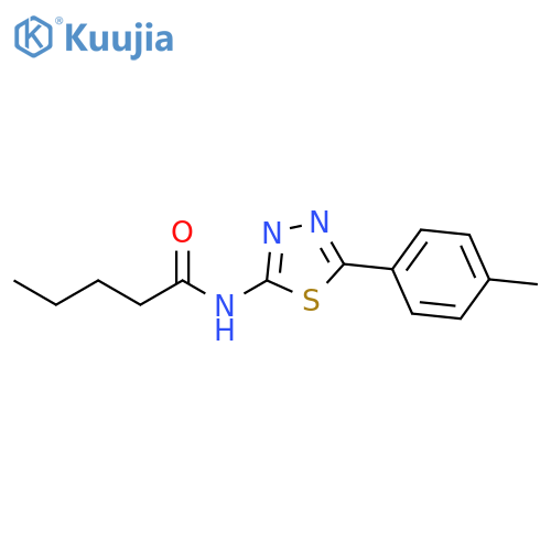 N-5-(4-methylphenyl)-1,3,4-thiadiazol-2-ylpentanamide structure