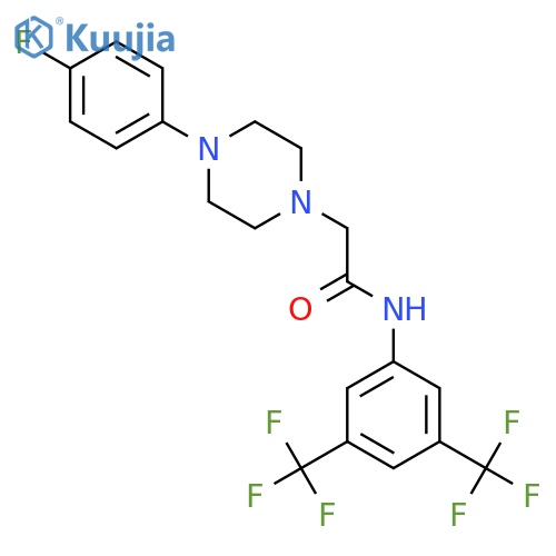 <br>N-(3,5-Bis(trifluoromethyl)phenyl)-2-(4-(4-fluorophenyl)piperazin-1-yl)acet amide structure