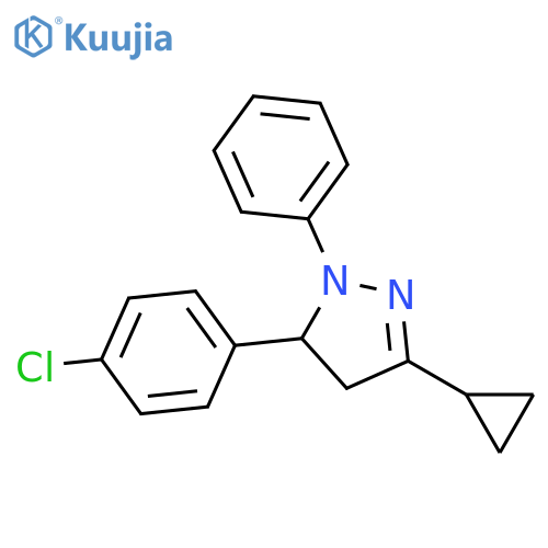 5-(4-chlorophenyl)-3-cyclopropyl-1-phenyl-4,5-dihydro-1H-pyrazole structure