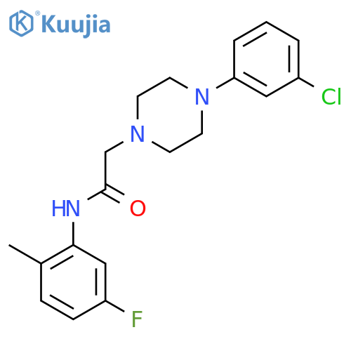 2-[4-(3-Chlorophenyl)piperazin-1-yl]-N-(5-fluoro-2-methylphenyl)acetamide structure
