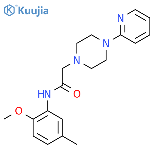 N-(2-Methoxy-5-methylphenyl)-2-[4-(2-pyridinyl)piperazino]acetamide structure