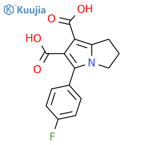 5-(4-fluorophenyl)-2,3-dihydro-1H-pyrrolizine-6,7-dicarboxylic acid structure