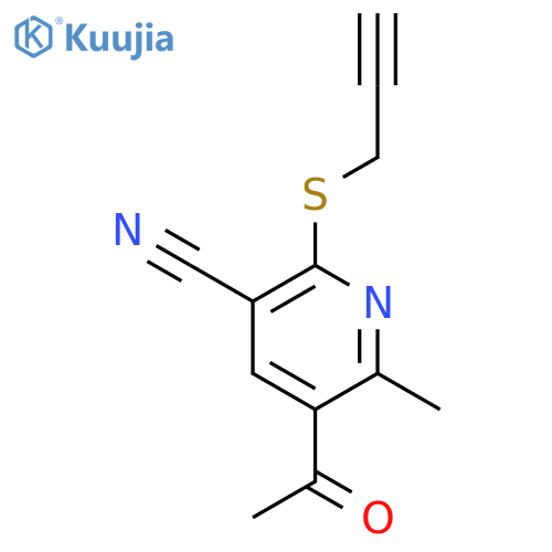 3-Pyridinecarbonitrile, 5-acetyl-6-methyl-2-(2-propynylthio)- structure