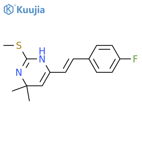 4-[(E)-2-(4-Fluorophenyl)ethenyl]-6,6-dimethyl-2-(methylsulfanyl)-1,6-dihydropyrimidine structure