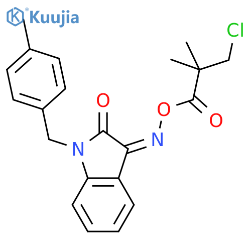 3-([(3-CHLORO-2,2-DIMETHYLPROPANOYL)OXY]IMINO)-1-(4-METHYLBENZYL)-1,3-DIHYDRO-2H-INDOL-2-ONE structure