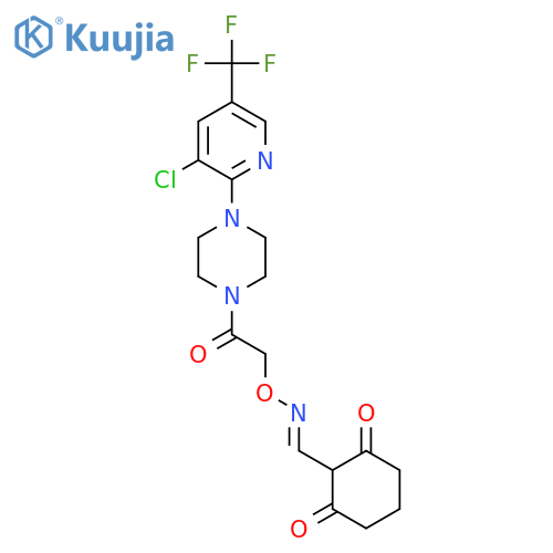 2-[(1E)-[(2-{4-[3-chloro-5-(trifluoromethyl)pyridin-2-yl]piperazin-1-yl}-2-oxoethoxy)imino]methyl]cyclohexane-1,3-dione structure
