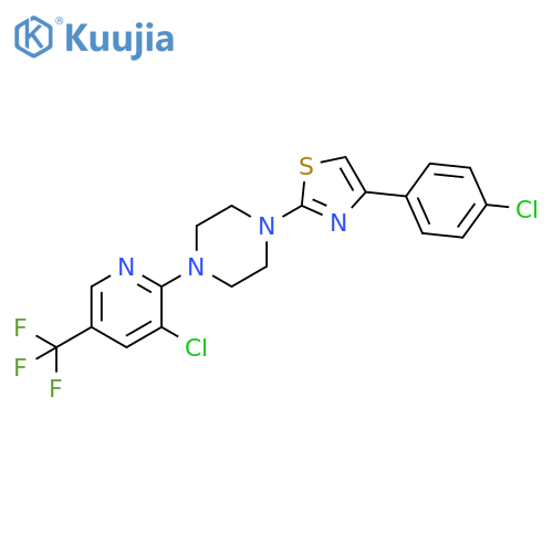 1-[4-(4-CHLOROPHENYL)-1,3-THIAZOL-2-YL]-4-[3-CHLORO-5-(TRIFLUOROMETHYL)-2-PYRIDINYL]PIPERAZINE structure
