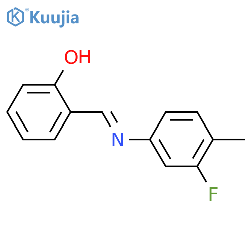 2-{[(3-fluoro-4-methylphenyl)imino]methyl}phenol structure
