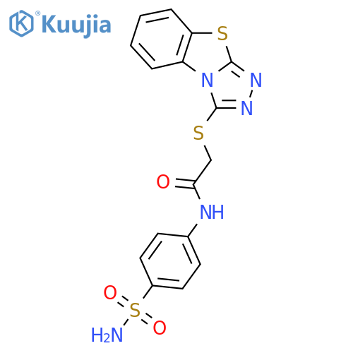 N-(4-sulfamoylphenyl)-2-{7-thia-2,4,5-triazatricyclo6.4.0.0^{2,6}dodeca-1(8),3,5,9,11-pentaen-3-ylsulfanyl}acetamide structure