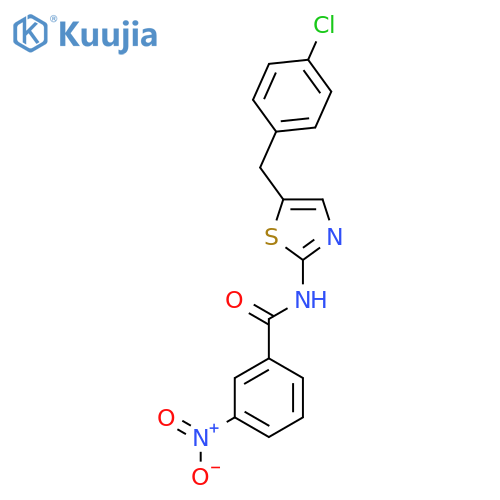 N-{5-(4-chlorophenyl)methyl-1,3-thiazol-2-yl}-3-nitrobenzamide structure