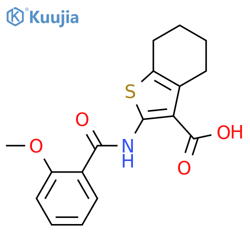2-(2-methoxybenzamido)-4,5,6,7-tetrahydro-1-benzothiophene-3-carboxylic acid structure