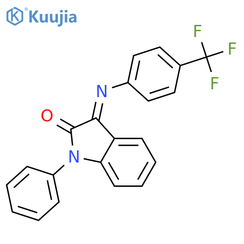 (Z)-1-Phenyl-3-(4-(trifluoromethyl)phenylimino)indolin-2-one structure