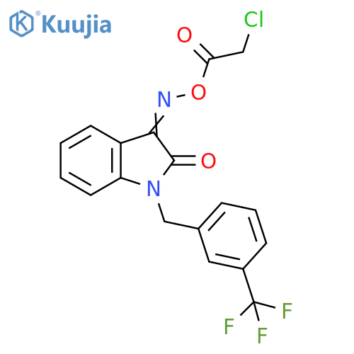 3-([(2-CHLOROACETYL)OXY]IMINO)-1-[3-(TRIFLUOROMETHYL)BENZYL]-1,3-DIHYDRO-2H-INDOL-2-ONE structure