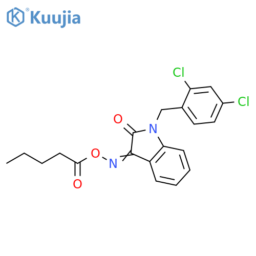 1-(2,4-DICHLOROBENZYL)-3-[(PENTANOYLOXY)IMINO]-1,3-DIHYDRO-2H-INDOL-2-ONE structure