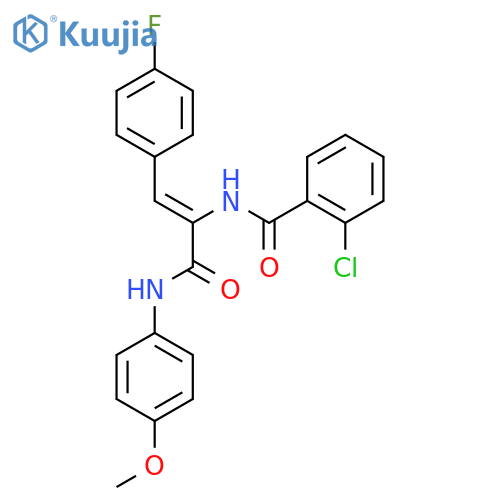 2-[(2-Chlorophenyl)formamido]-3-(4-fluorophenyl)-N-(4-methoxyphenyl)prop-2-enamide structure