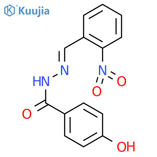 (E)-4-Hydroxy-N'-(2-nitrobenzylidene)benzohydrazide structure