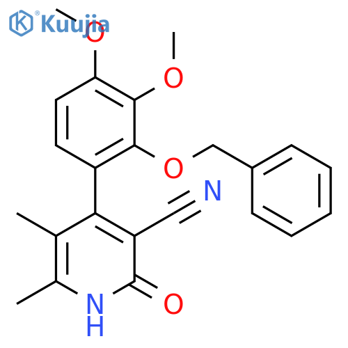 3-Pyridinecarbonitrile,4-[3,4-dimethoxy-2-(phenylmethoxy)phenyl]-1,2-dihydro-5,6-dimethyl-2-oxo- structure