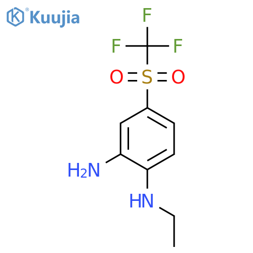 1-N-ethyl-4-trifluoromethanesulfonylbenzene-1,2-diamine structure