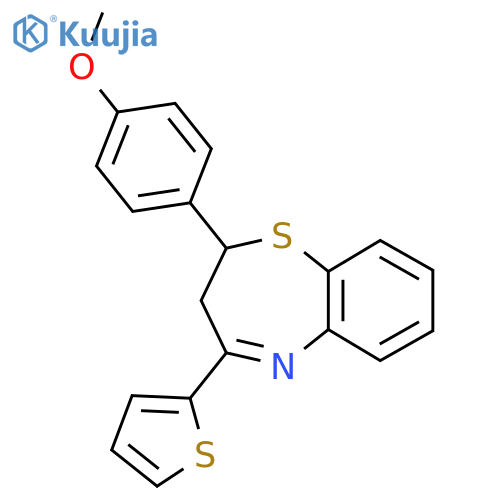 2-(4-methoxyphenyl)-4-(thiophen-2-yl)-2,3-dihydro-1,5-benzothiazepine structure