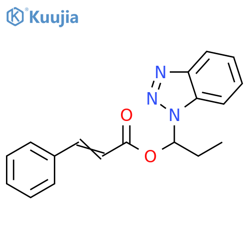 1-(1H-1,2,3-Benzotriazol-1-yl)propyl (2E)-3-phenylprop-2-enoate structure