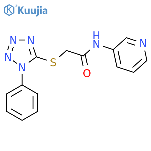 2-(1-phenyl-1H-1,2,3,4-tetrazol-5-yl)sulfanyl-N-(pyridin-3-yl)acetamide structure