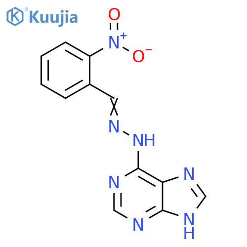 6-(E)-2-(2-nitrophenyl)methylidenehydrazin-1-yl-9H-purine structure