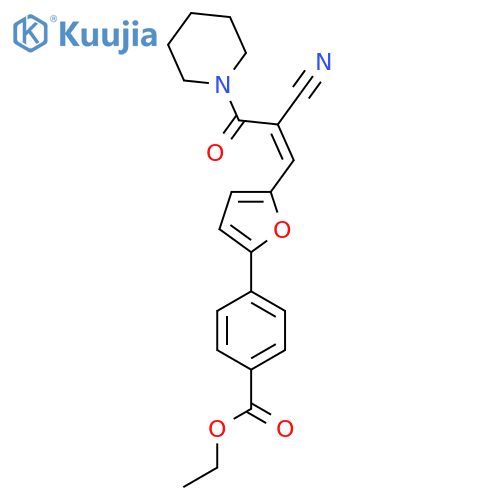ethyl 4-{5-(1Z)-2-cyano-2-(Z)-piperidine-1-carbonyleth-1-en-1-ylfuran-2-yl}benzoate structure
